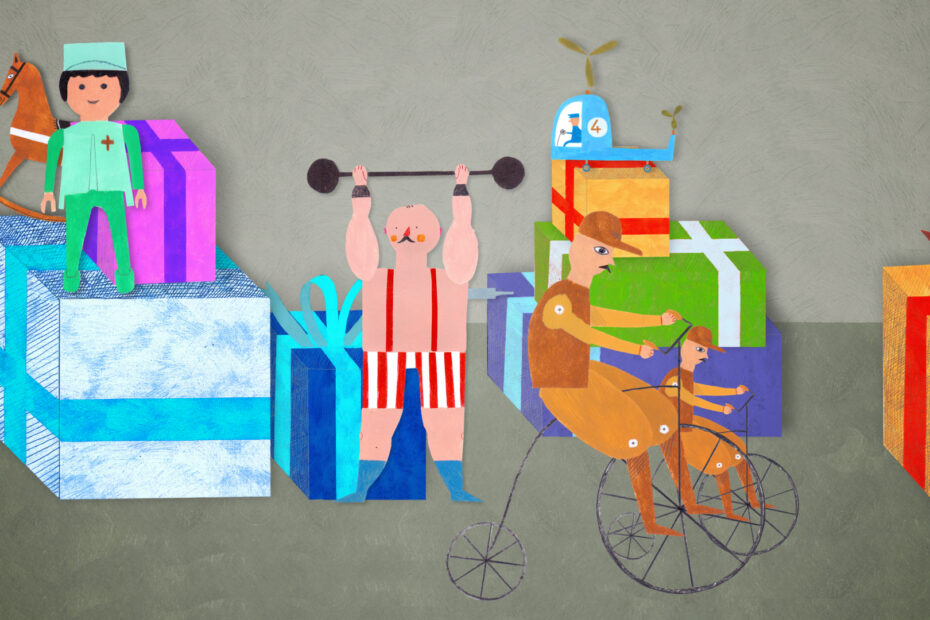 Pile of toys and Christmas presents