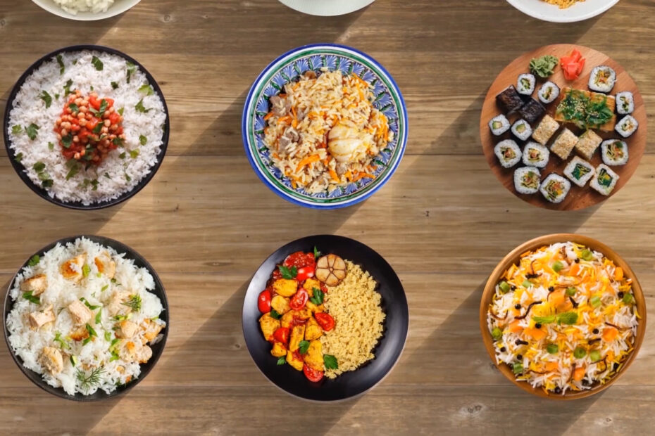 Image with 6 rice dishes